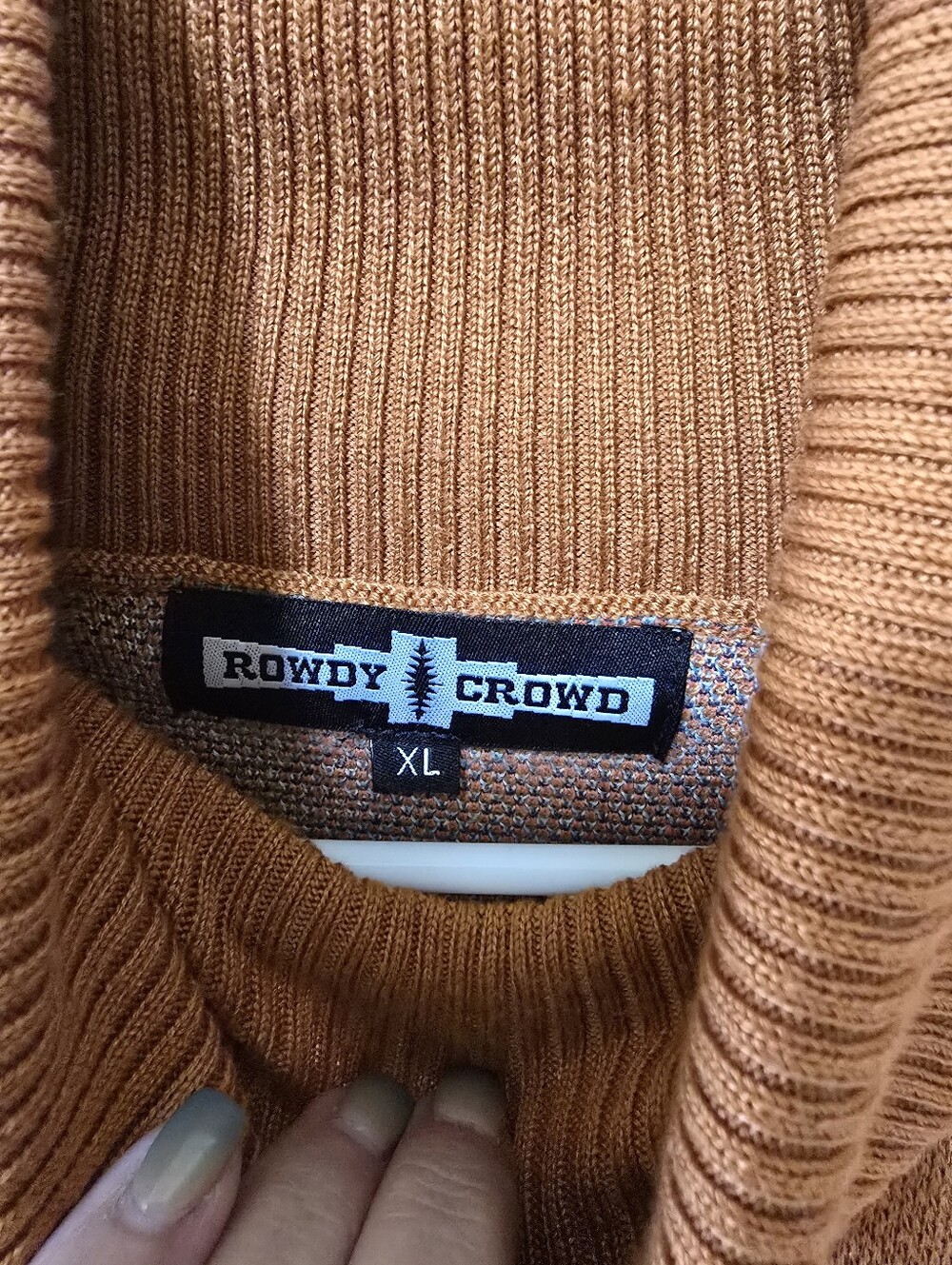 Rowdy Crowd Turtleneck Aztec-Pattern Sweater - Rust Orange - Picture 2 of 2